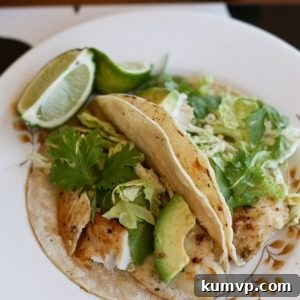 Grilled Fish Tacos with fresh cilantro and avocado