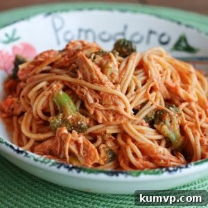 Crock Pot Creamy Chicken Spaghetti with Broccoli