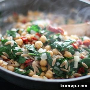 Zesty Whole Wheat Orzo with Spinach and Chickpeas 2 img 7273 5