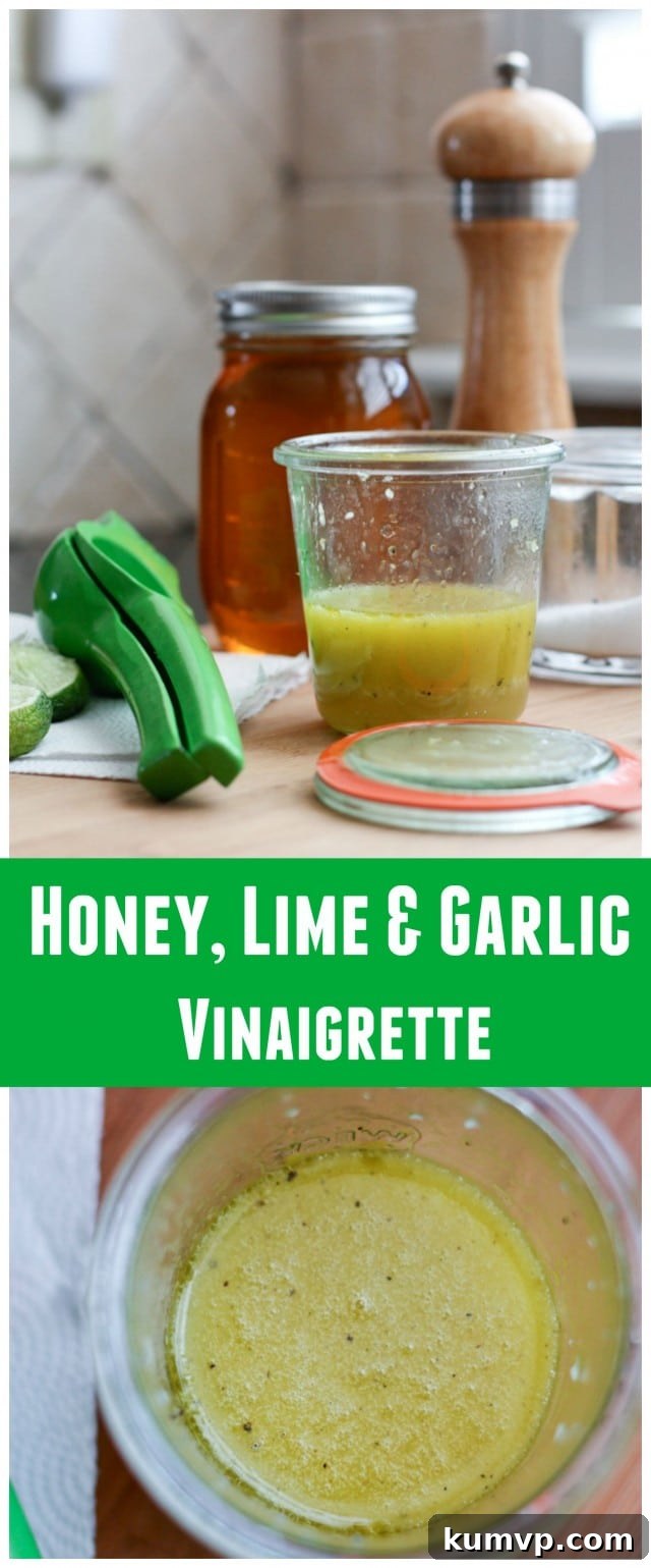 Honey Lime & Garlic Vinaigrette - an explosion of fresh, citrus flavors great for all your summer salads and grilling.