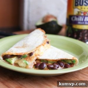 Bush's Black Chili Bean and Avocado Quesadillas