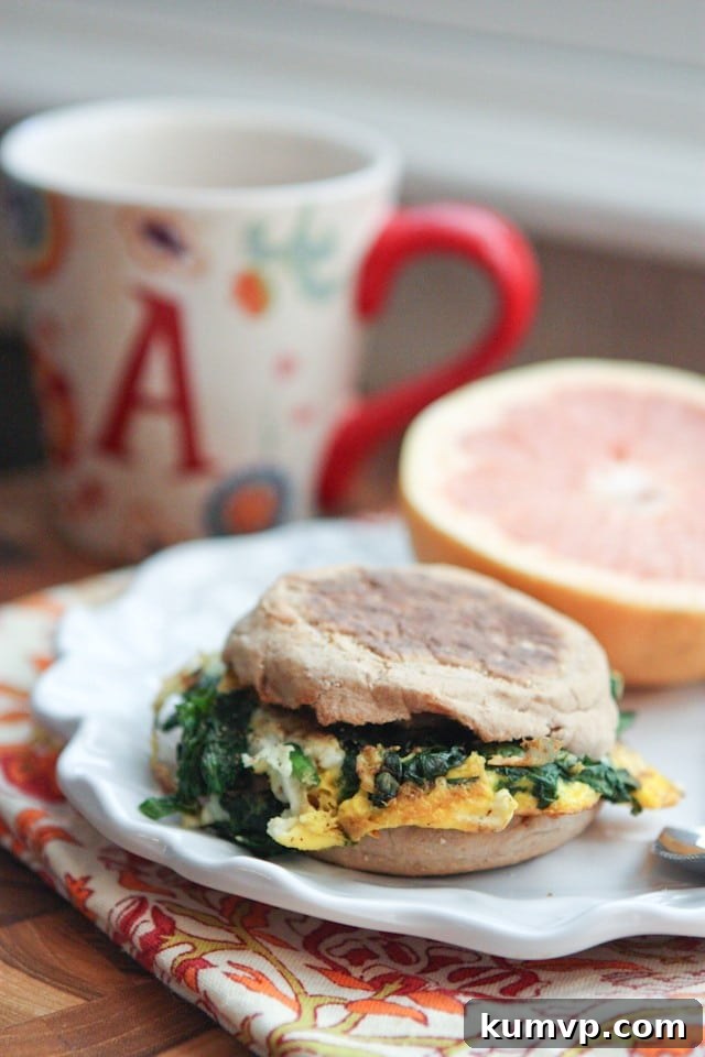 Sunrise Spinach & Egg Stack 2 Nutrient-Rich Spinach and Egg Breakfast Sandwich