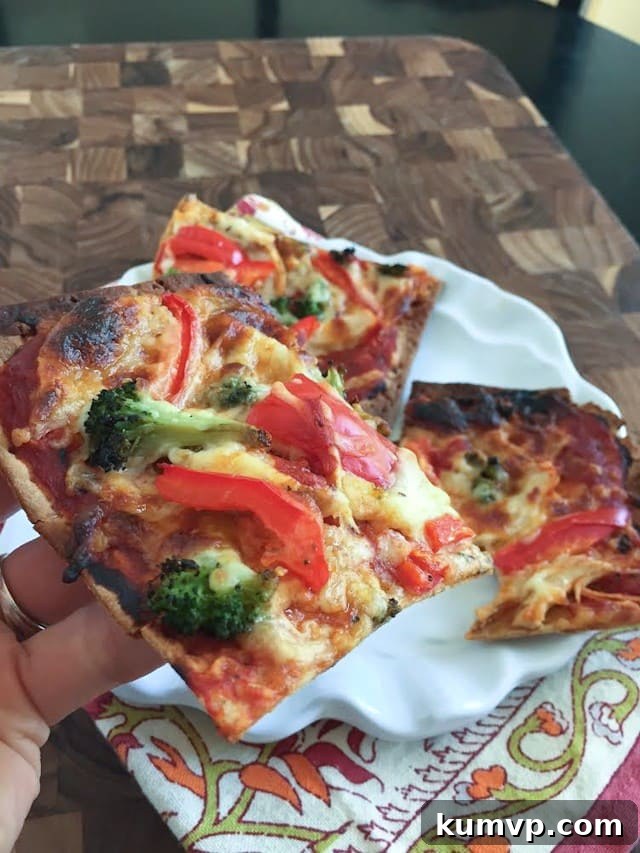 Chicken and Colorful Veggie Flatbread 5 Easy Chicken, Broccoli, and Red Pepper Flatbread with Leftover Ingredients