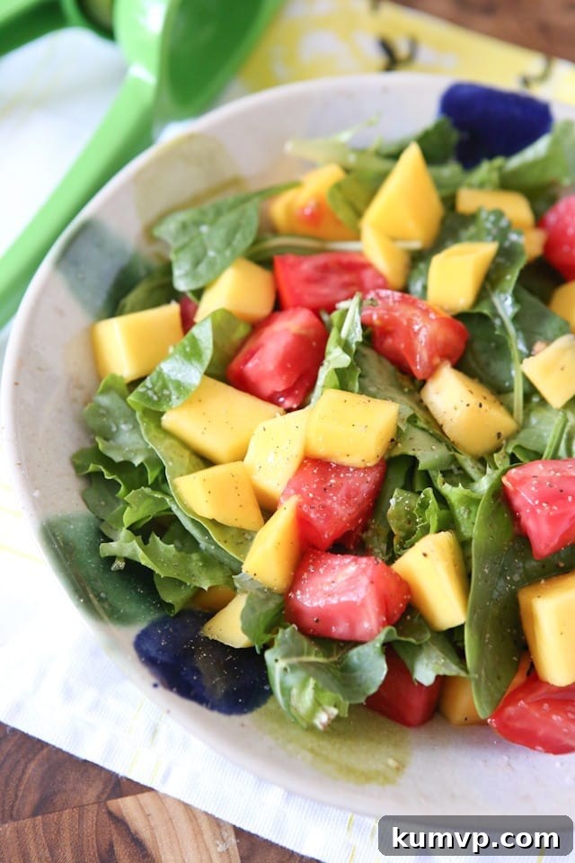 Refreshing Green Mango Salad with vibrant green mango, tomatoes, and lime