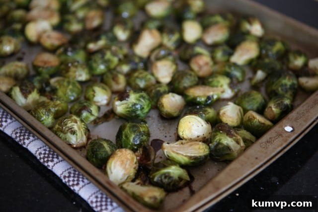 Honey Balsamic Roasted Brussels Sprouts - such a great side dish and a delicious way to get a healthy serving of veggies in any time of year.
