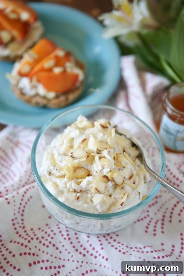 Honeyed Peach Almond Ricotta Spread 5 Honey Almond Ricotta Spread with Peaches
